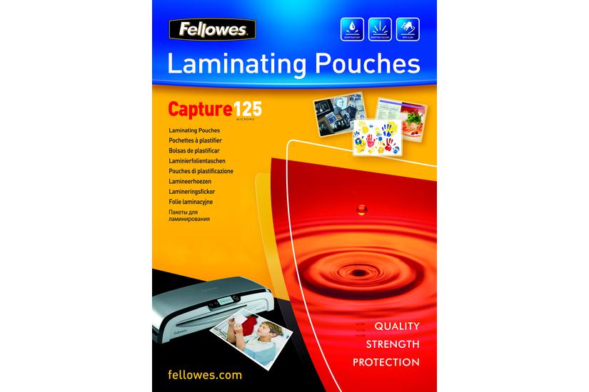 Fellowes Laminating Pouches Capture 125 Micron 100 83 113 Mm Laminerings Poser