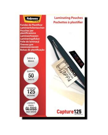 Fellowes Laminating Pouches Capture 125 Micron 50-pakke Skinnende 54   86 Mm Laminerings Poser