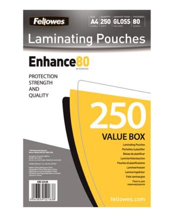 Fellowes Laminating Pouches 250-pakke Blank 216   303 Mm Laminerings Poser
