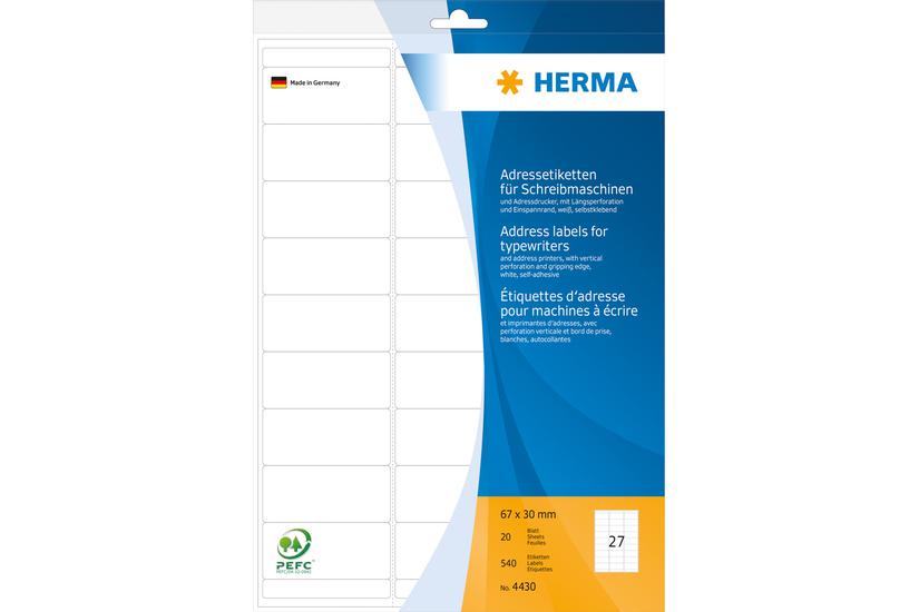 Herma Address Labels For Typewriters Adresseetiketter 540 Etikette 30 67 Mm