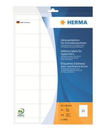 Herma Adresseetiketter 420 Etikette    67   38 Mm