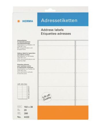 Herma Adresseetiketter Mat 280 Etikette    102   38 Mm