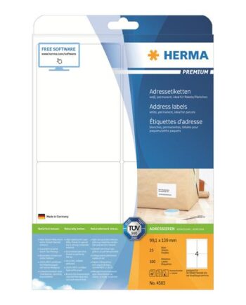 Herma Premium Adresseetiketter 100 Etikette    99     139 Mm