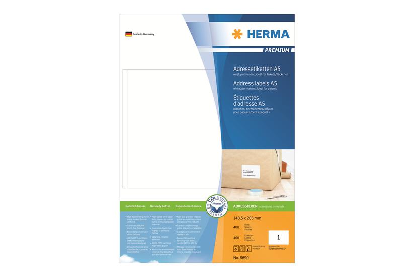 Herma Premium Laminerede Adressemærkater Mat 400 Etikette 148 205 Mm