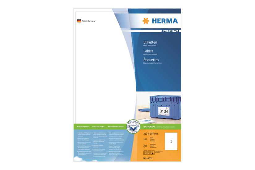 Herma Premium Laminerede Etiketter Mat 200 Etikette A4