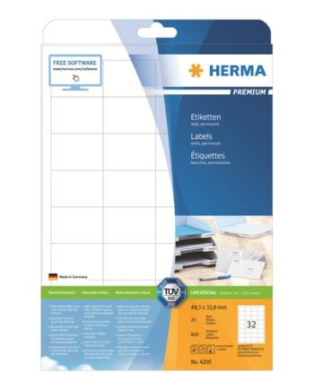 Herma Premium Laminerede Etiketter Mat 800 Etikette    48     33   Mm