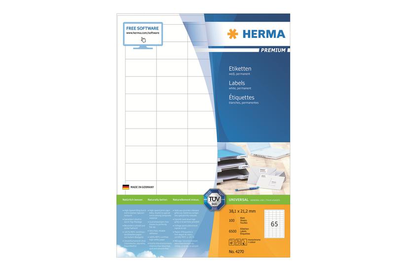 Herma Premium Laminerede Etiketter Mat 6500 Etikette 38 21 Mm