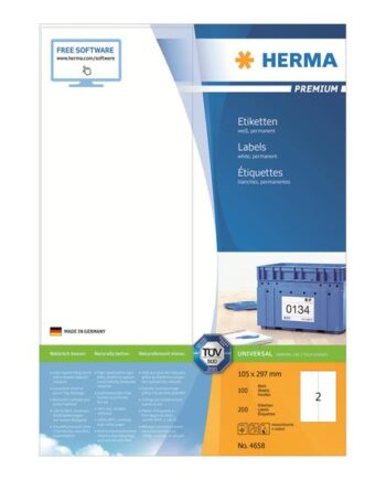 Herma Premium Laminerede Etiketter Mat 200 Etikette    105   297 Mm