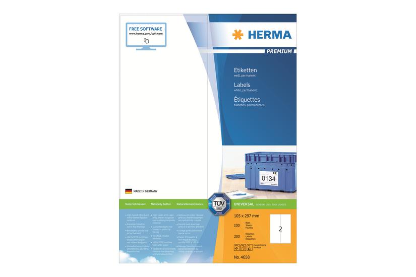 Herma Premium Laminerede Etiketter Mat 200 Etikette 105 297 Mm