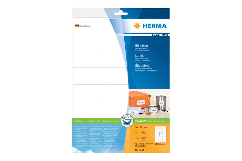 Herma Premium Laminerede Etiketter Mat 240 Etikette 70 37 Mm