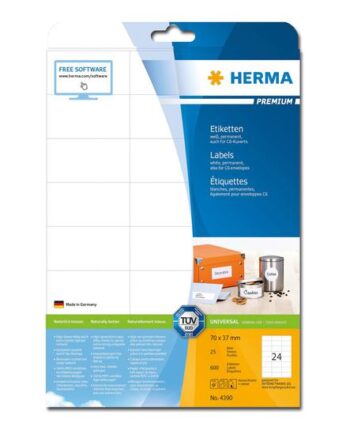 Herma Premium Laminerede Etiketter Mat 600 Etikette    70   37 Mm