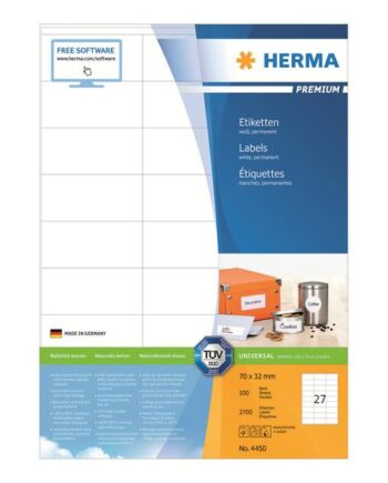 Herma Premium Laminerede Etiketter Mat 2700 Etikette    70   32 Mm