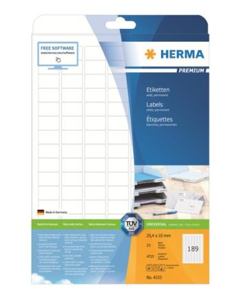Herma Premium Laminerede Etiketter Mat 4725 Etikette    25     10 Mm