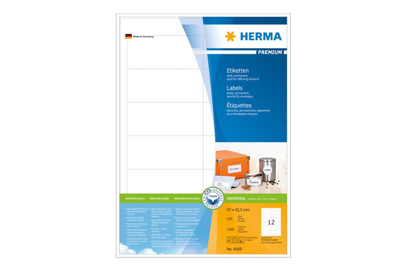 Herma Premium Laminerede Etiketter Mat 1200 Etikette 97 42 Mm