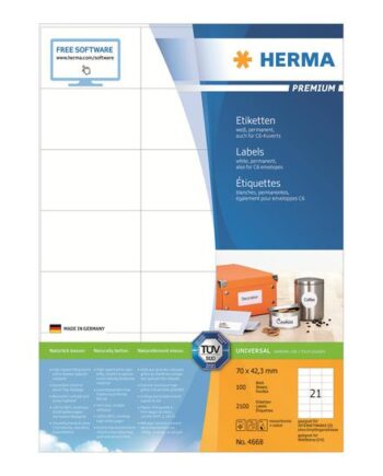 Herma Premium Laminerede Etiketter Mat 2100 Etikette    70   42   Mm