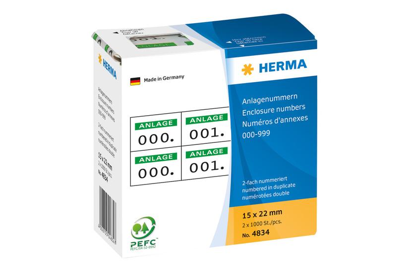 Herma Selvklæbende Nummermærkater 2000 Etikette 15 22 Mm