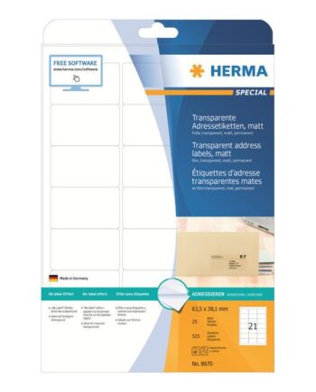 Herma Special Adresseetiketter Mat 525 Etikette    63     38   Mm