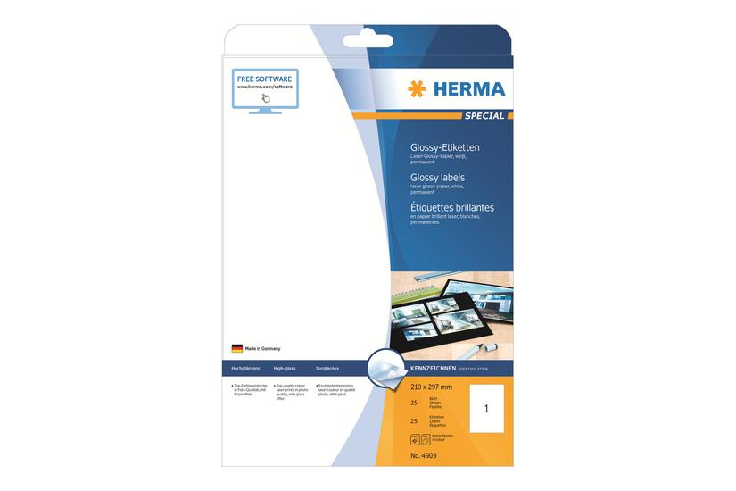 Herma Special Etiketter Høj-skinnende 25 Etikette A4