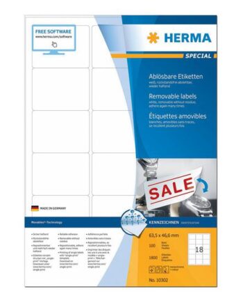 Herma Special Etiketter Mat 1800 Etikette    63     46   Mm