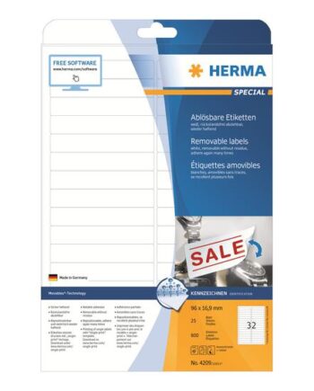 Herma Special Etiketter Mat 800 Etikette    96   16   Mm