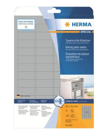 Herma Special Filmmærkater Mat 1200 Etikette    45     21   Mm