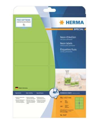 Herma Special Fluorescens-etiketter Mat 160 Etikette    99     67   Mm