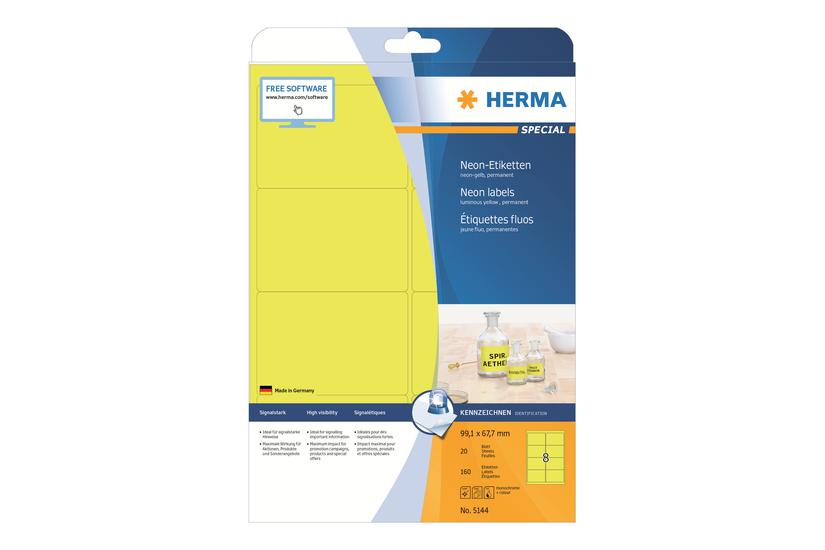 Herma Special Fluorescens-etiketter Mat 160 Etikette 99 67 Mm