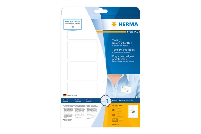 Herma Special Name Textile Etiketter 200 Etikette 50 80 Mm