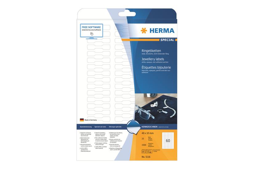 Herma Special Permanent Selvklæbende Matte Uigennemsigtige Juvelpapirmærkater 1500 Etikette 49 10 Mm
