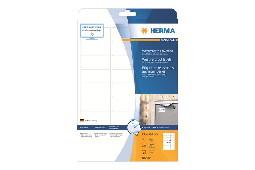 Herma Special Permanent Selvklæbende Vejrfaste Matte Uigennemsigtige Filmmærkater 270 Etikette 63 29 Mm