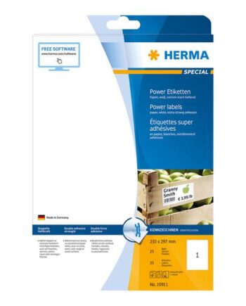Herma Special Power Labels Etiketter Mat 25 Ark A4