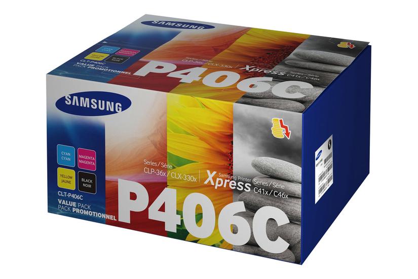 Hp Clt-p406c   Pakker Sort  Gul  Cyan  Magenta Original Tonerpatron  Su375a