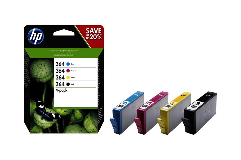 Hp 364 Pakker Sort Gul Cyan Magenta Original Blækpatron