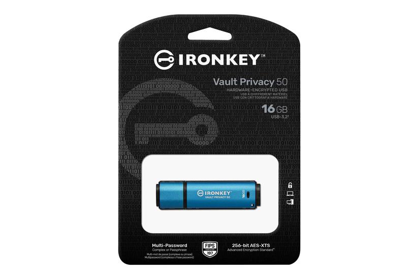 Kingston Ironkey Vault Privacy 50 Series Usb Flashdrive 16 Gb Taa-kompatibel