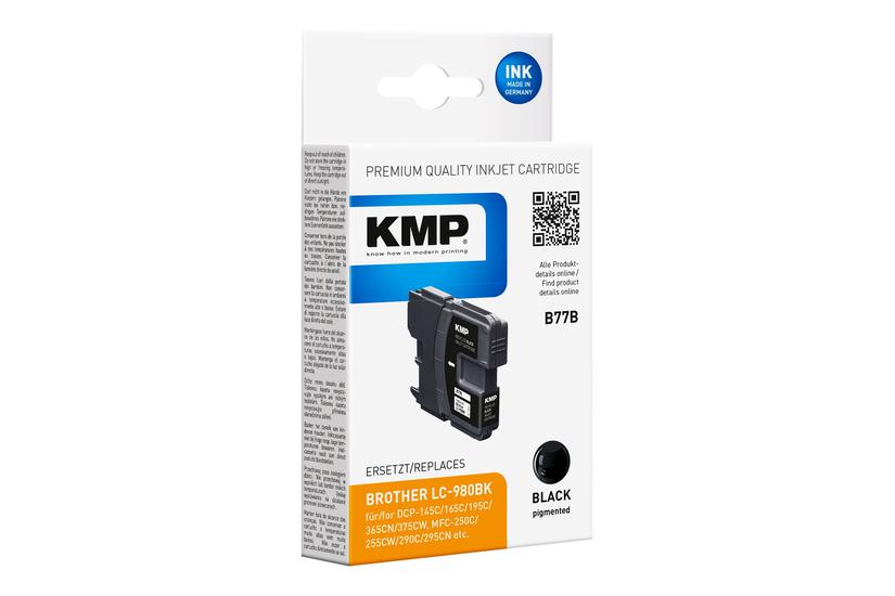 Kmp B77b Sort Kompatibel Blækpatron Alternativ Til: Brother Lc980bk