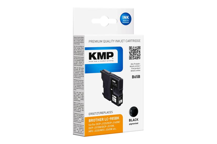 Kmp B65b Sort Kompatibel Genproduceret Blækpatron Alternativ Til: Brother Lc985bk