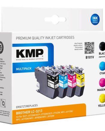 Kmp B101v   Pakker Sort  Gul  Cyan  Magenta Kompatibel Blækpatron  Alternativ Til: Brother Lc3213bk  Brother Lc3213c  Brother Lc3213m  Brother Lc3213y