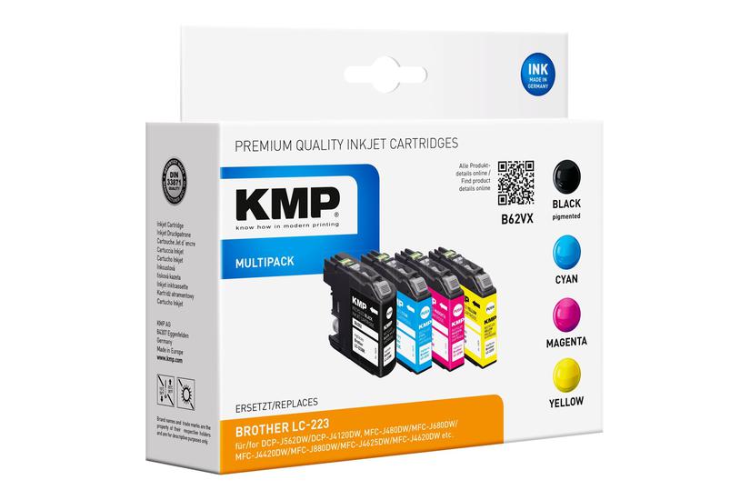 Kmp B62vx Pakker Sort Gul Cyan Magenta Kompatibel Blækpatron Alternativ Til: Brother Lc-223bk Brother Lc-223c Brother Lc-223m Brother Lc-223y