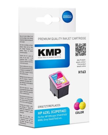 Kmp H163 Farve  Cyan  Magenta  Gul  Kompatibel Blækpatron  Alternativ Til: Hp 62   Hp C2p07ae