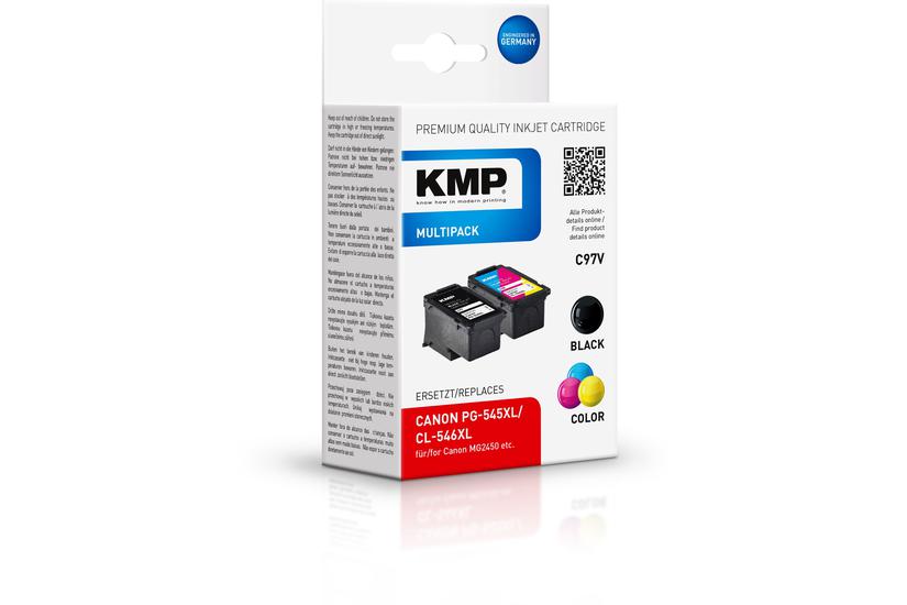 Kmp Multipack C97v Pakker Højtydende Sort Farve Cyan Magenta Gul Kompatibel Blækpatron Alternativ Til: Canon 8286b001 Canon 8288b001 Canon Cl-546 Canon Pg-545