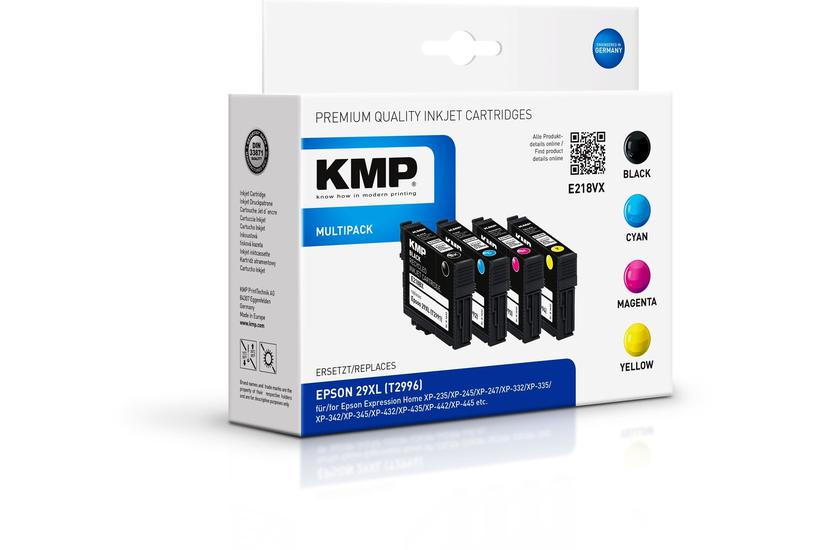 Kmp Multipack E218vx Pakker Højtydende Sort Gul Cyan Magenta Kompatibel Blækpatron Alternativ Til: Epson 29 Epson T2991 Epson T2992 Epson T2993 Epson T2994