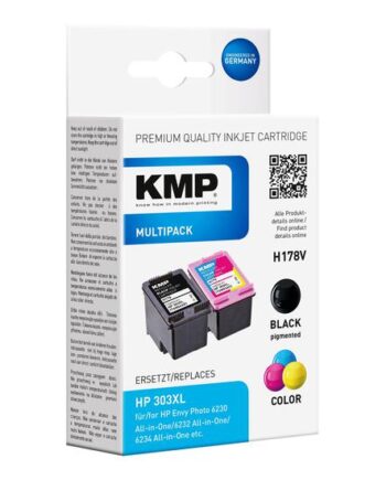 Kmp Multipack H178v   Pakker Sort  Farve  Cyan  Magenta  Gul  Kompatibel Blækpatron  Alternativ Til: Hp 303   Hp T6n03ae  Hp T6n04ae