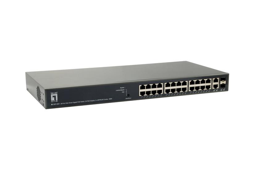 Levelone Gep-2651 Switch 26 Porte Smart Monterbar På Stativ