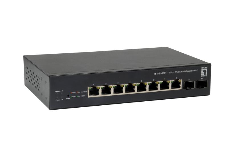 Levelone Gep-1051 Switch 10 Porte Smart Monterbar På Stativ