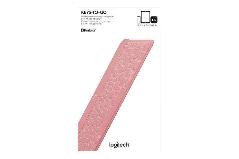Logitech Keys-to-go Tastatur Qwerty Pan Nordic Blush-pink Indgangsudstyr