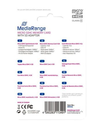 Mediarange Flashhukommelseskort   Gb Microsdhc