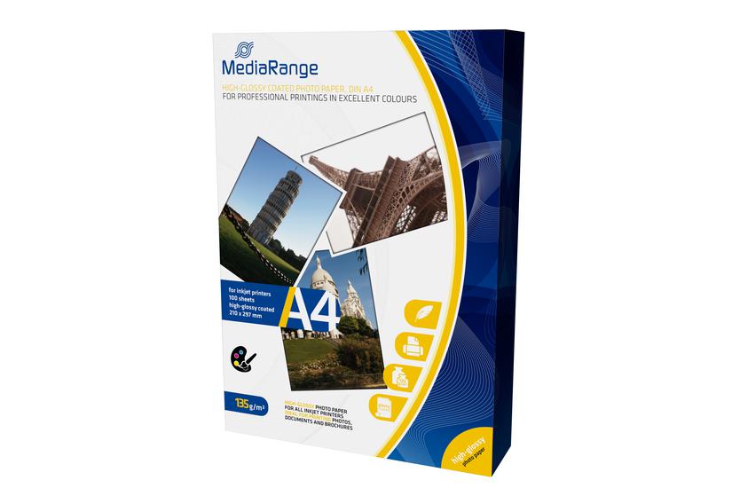Mediarange Fotopapir Høj-skinnende 100 Ark A4 135
