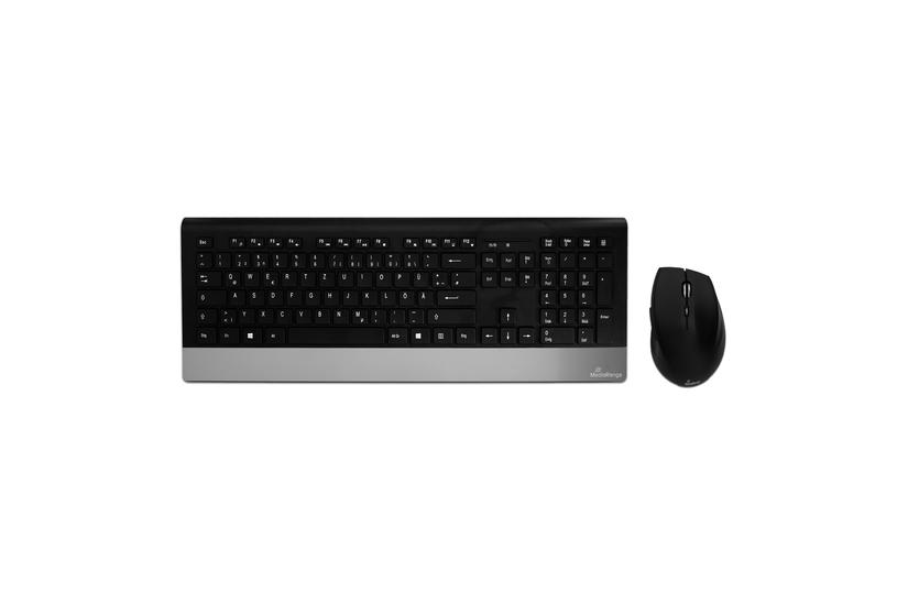 Mediarange Mros105 Tastatur Og Mus-sæt Qwertz Sort Sølv Indgangsudstyr
