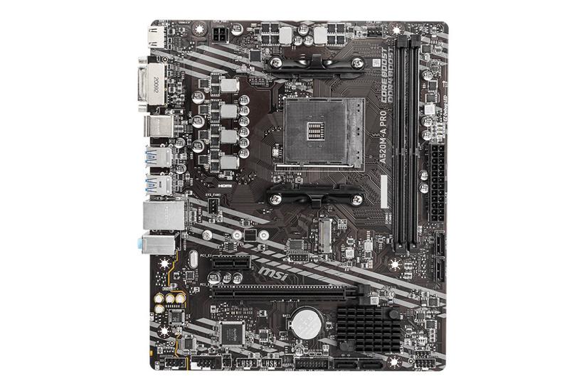 Msi A520m- Pro Bundkort Micro Atx Socket Am4 Amd A520