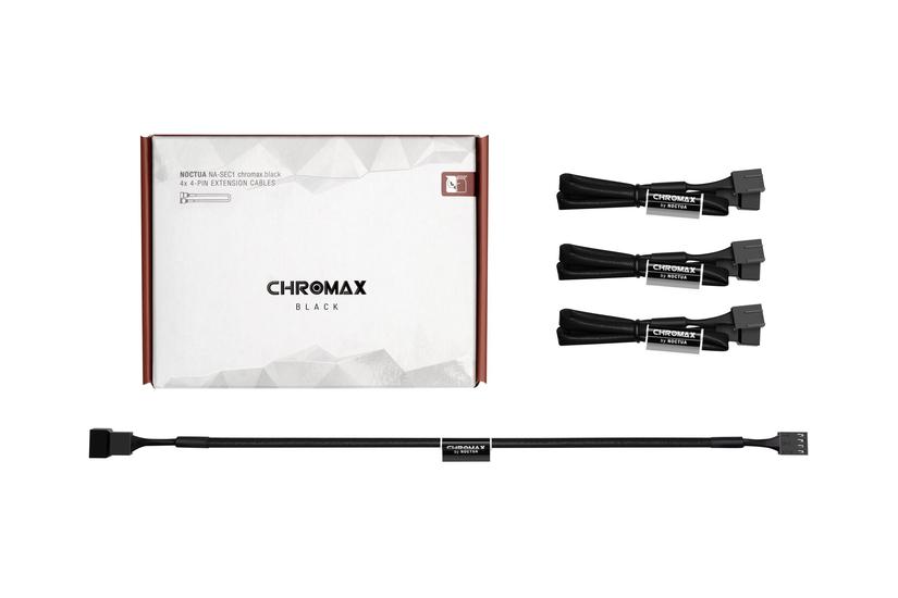 Noctua Na-sec1 Chromax Black Forlængerkabel Til Blæserstrøm Pin Pwm Til Pin Pwm 30 Cm